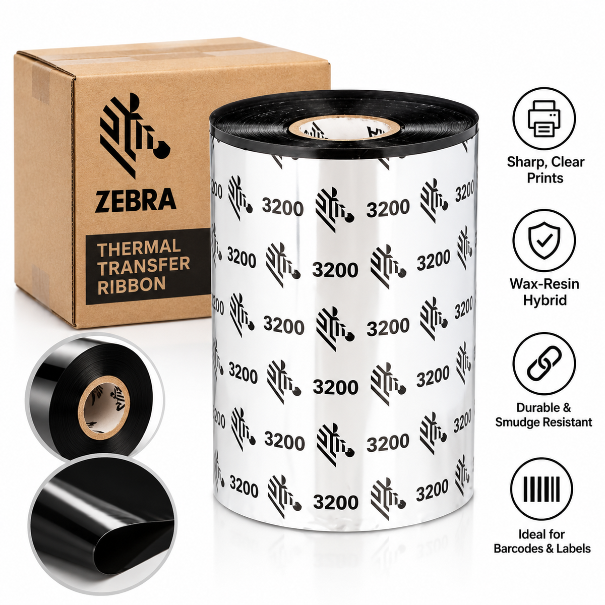 Thermal Transfer Ribbon for Zebra ZT410 ZT411 ZT230 ZT510 105SL Printers