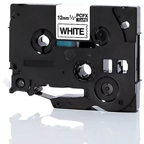 12 mm × 8 m Laminated Label Tape for Brother P-Touch – Black on White (TZe-231 Compatible)
